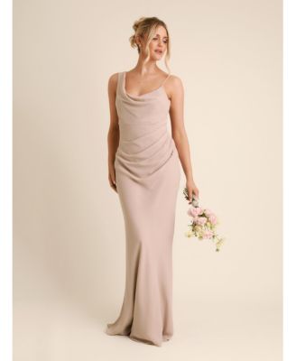 Women's Cowl Front Chiffon Bridesmaid Dress