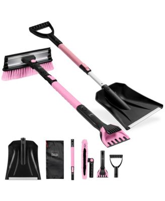 39" Extendable Snow Brush with Shovel, Squeegee and Ice Scraper with Storage Bag