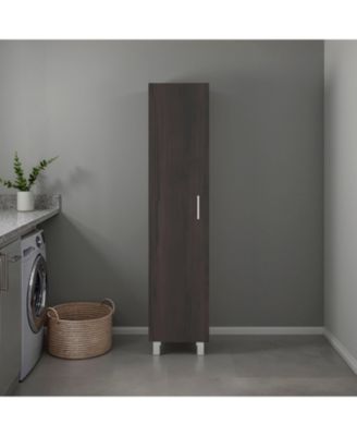 Vegas Storage Cabinet for Laundry Room with Fixed Shelves, Stained Walnut