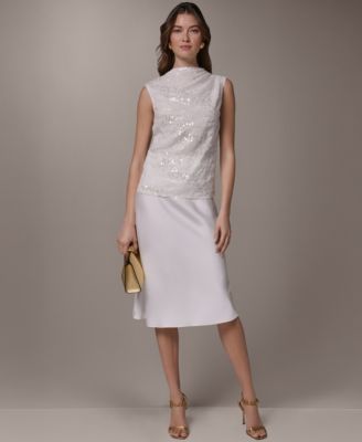 Women's Sequin Gathered Shoulder Blouse