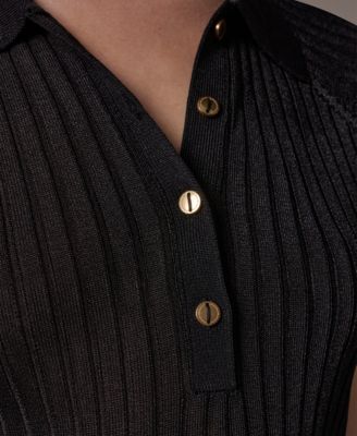 Women's Short-Sleeve Polo Sweater