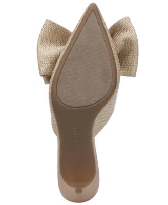 Alaynaa Pointed-Toe Bow Mule Pumps