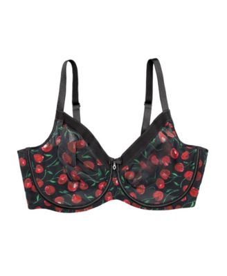 Women's Sheer Mesh Full Coverage Unlined Underwire Bra