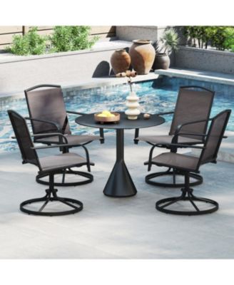 Patio Swivel Chair Set of 2 with High Back and Ventilated Seat