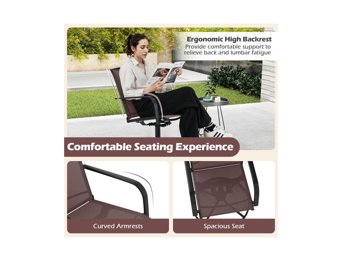 Slickblue Patio Swivel Chair Set of 2 with High Back and Ventilated Seat