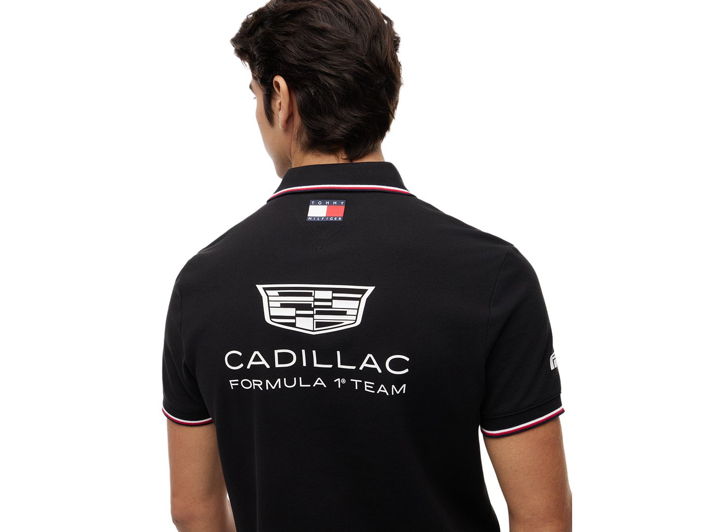 Мужское поло Tommy Hilfiger x Cadillac F1® Replica Short-Sleeve Polo Shirt, цвет: Чёрный — фото 3