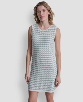 Women's Sleeveless Crew Neck Pointelle Dress