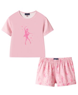 Girls' 2T-4T Short-Sleeve T-Shirt and Shorts Pajama Set