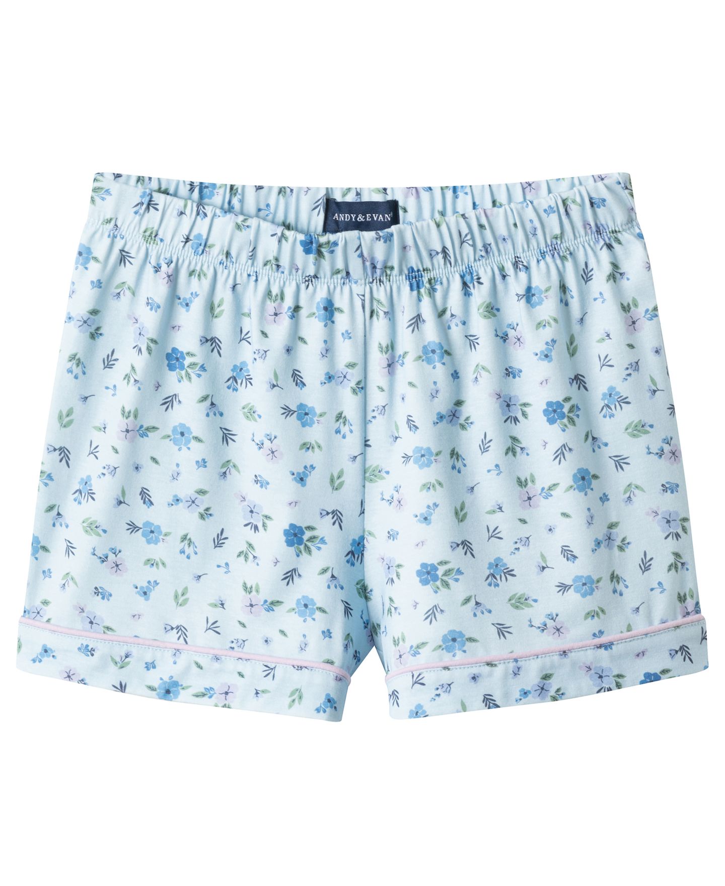 Andy & Evan Girls' 6-16 Button-Down Shirt and Shorts, 2-Piece Pajama Set, цвет: Синий с принтом — фото 4
