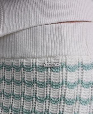 Women's Striped Pointelle Midi Skirt