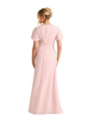 Women's Knot Front Chiffon Bridesmaid Dress