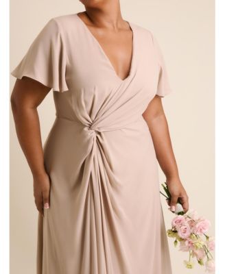 Women's Knot Front Chiffon Bridesmaid Dress
