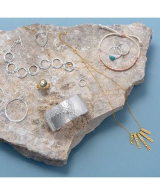 925 Sterling Silver Hammered Abstract Chevron Wave Ring