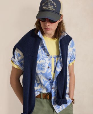 Men's Short-Sleeve Linen Button-Up