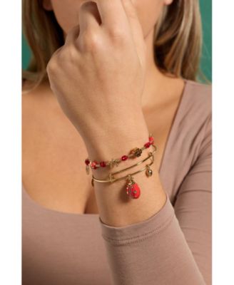 Make Your Own Luck' Ladybug Charm Bangle