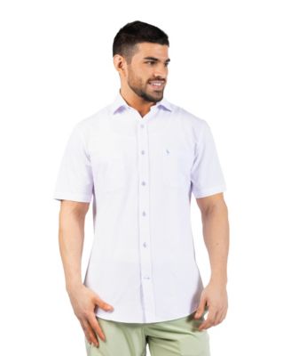 Men's Solid Seersucker Short Sleeve Shirt