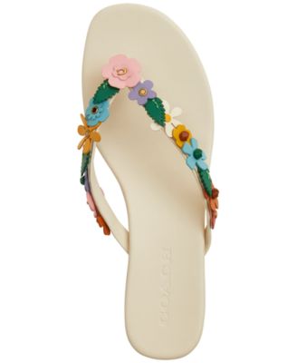 Women's Tea Rose Kitten Heel Thong Sandals