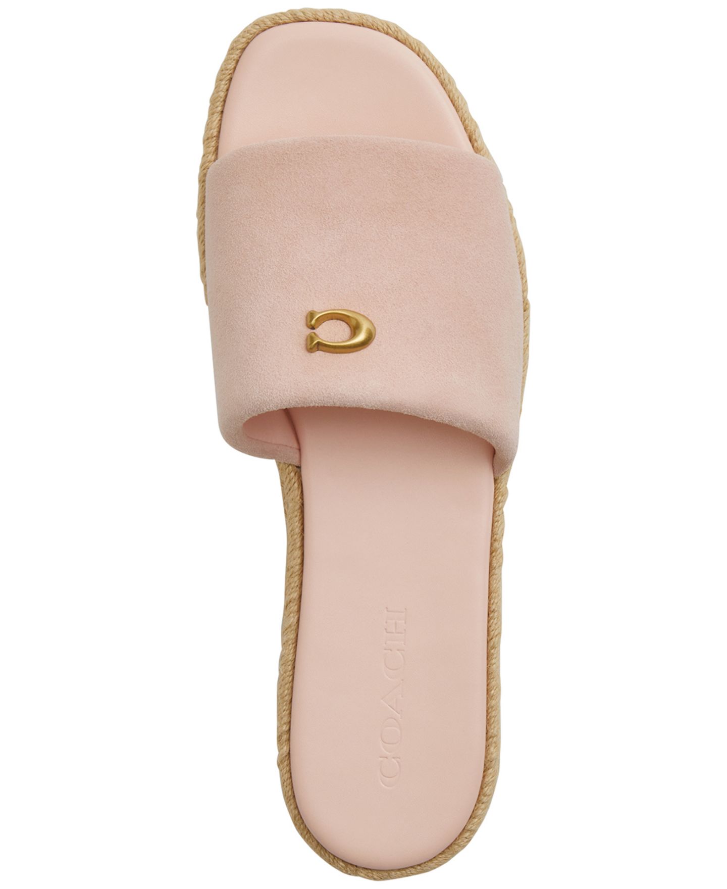 Женские сандалии COACH Holly Espadrille Slip-On, цвет: Розовый замшевый — фото 4