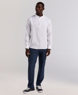 Men's Solid Linen Popover Shirt