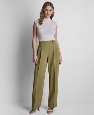 Petite Textured Mid-Rise Trousers
