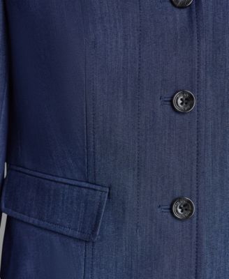 Women's Denim Cropped Button-Front Jacket