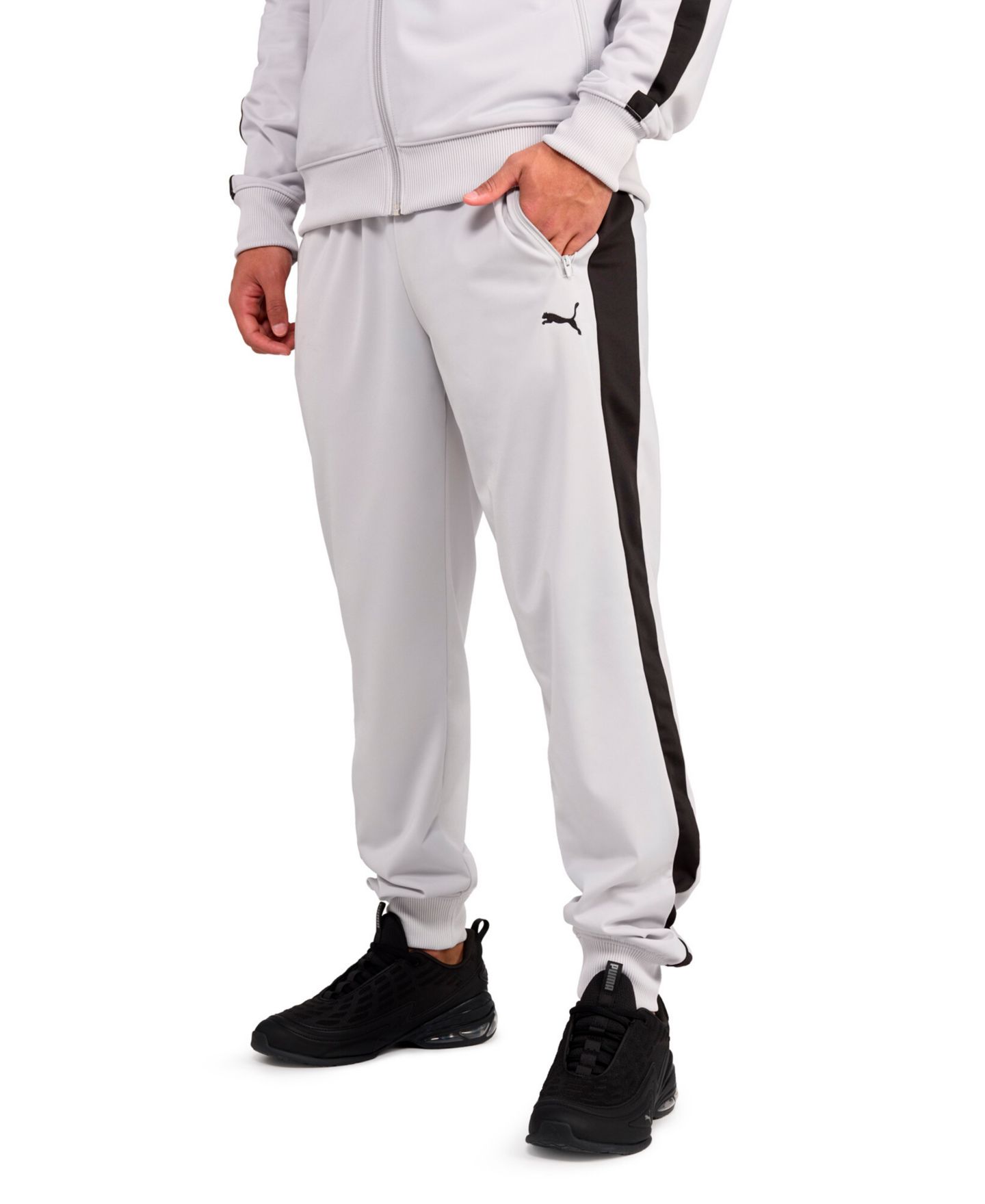 Мужские брюки Puma Essential T7 Regular-Fit Track Pants, цвет: Холодный светлый серый — фото 1