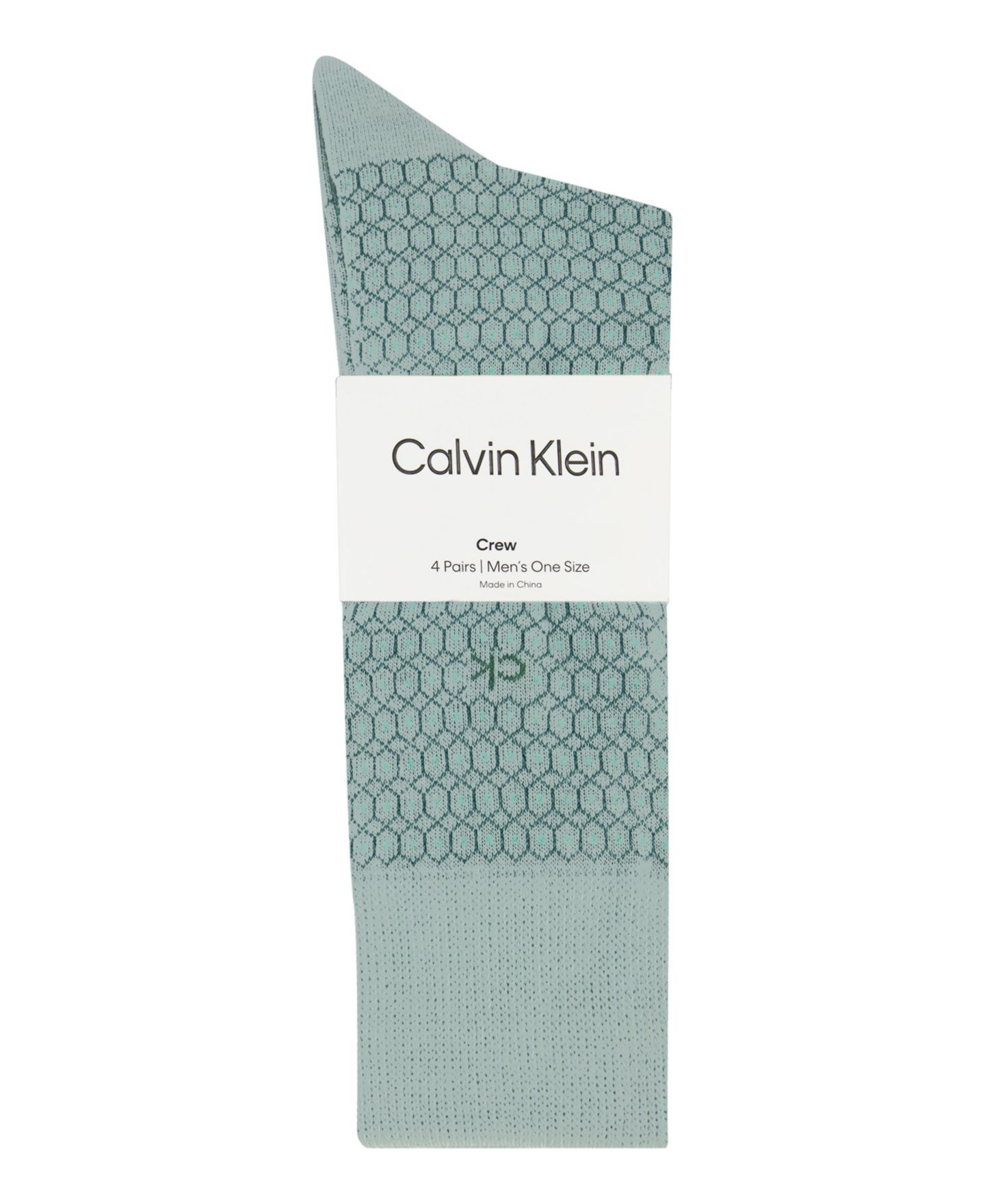 Носки для мужчин, хлопок, 4 шт. — Calvin Klein, цвет: Мятный / Серый — фото 2