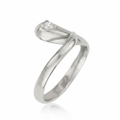 Solid 10K Gold Adjustable Cubic Zirconia Snake Toe Ring