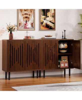  Sideboard Buffet Cabinet, Buffet Cabinet Sideboard Cabinet with Doors & Adjustable Shelves, Freestanding Accent Storage Cabinet