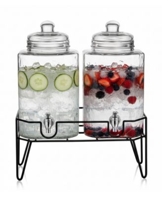 Hamburg Double 1.5-Gallon Beverage Dispenser Set with Stand 
