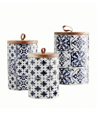 Blue Medallion 3 PC Canister Set