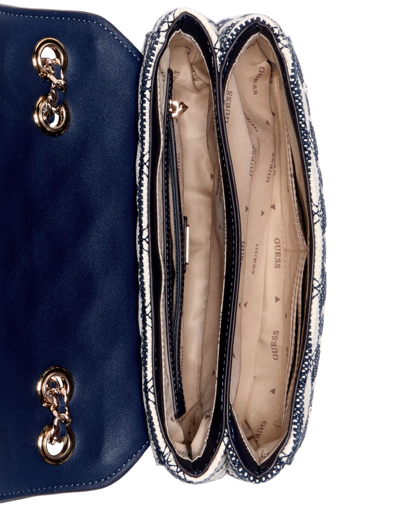 Женская сумка GUESS Giully Ii 2 Compartment Convertible Small Flap, цвет: Синий — фото 4