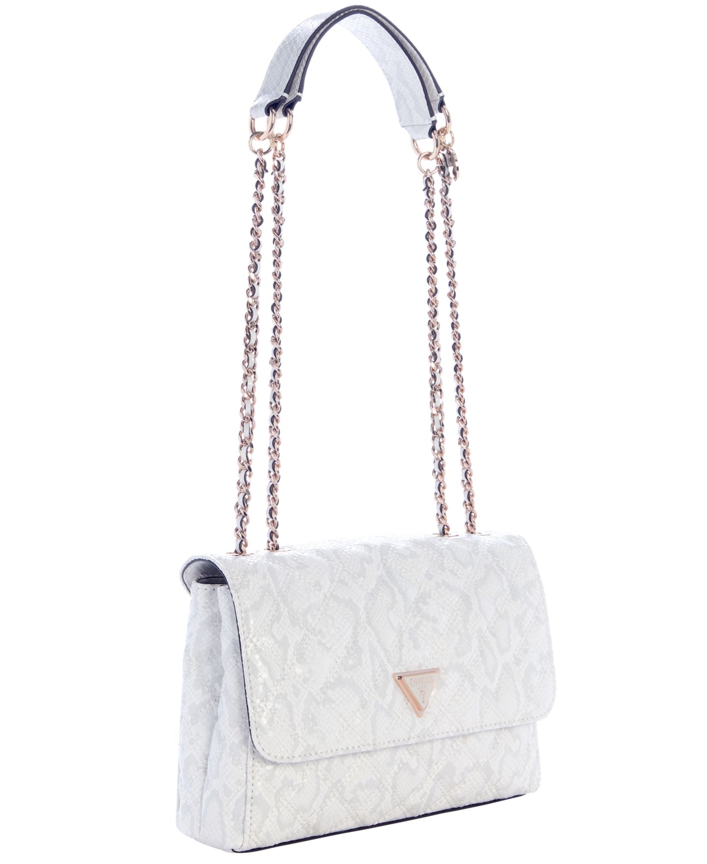 Женская сумка GUESS Giully Ii Dual Compartment Convertible Small Flap, цвет: Белый — фото 3
