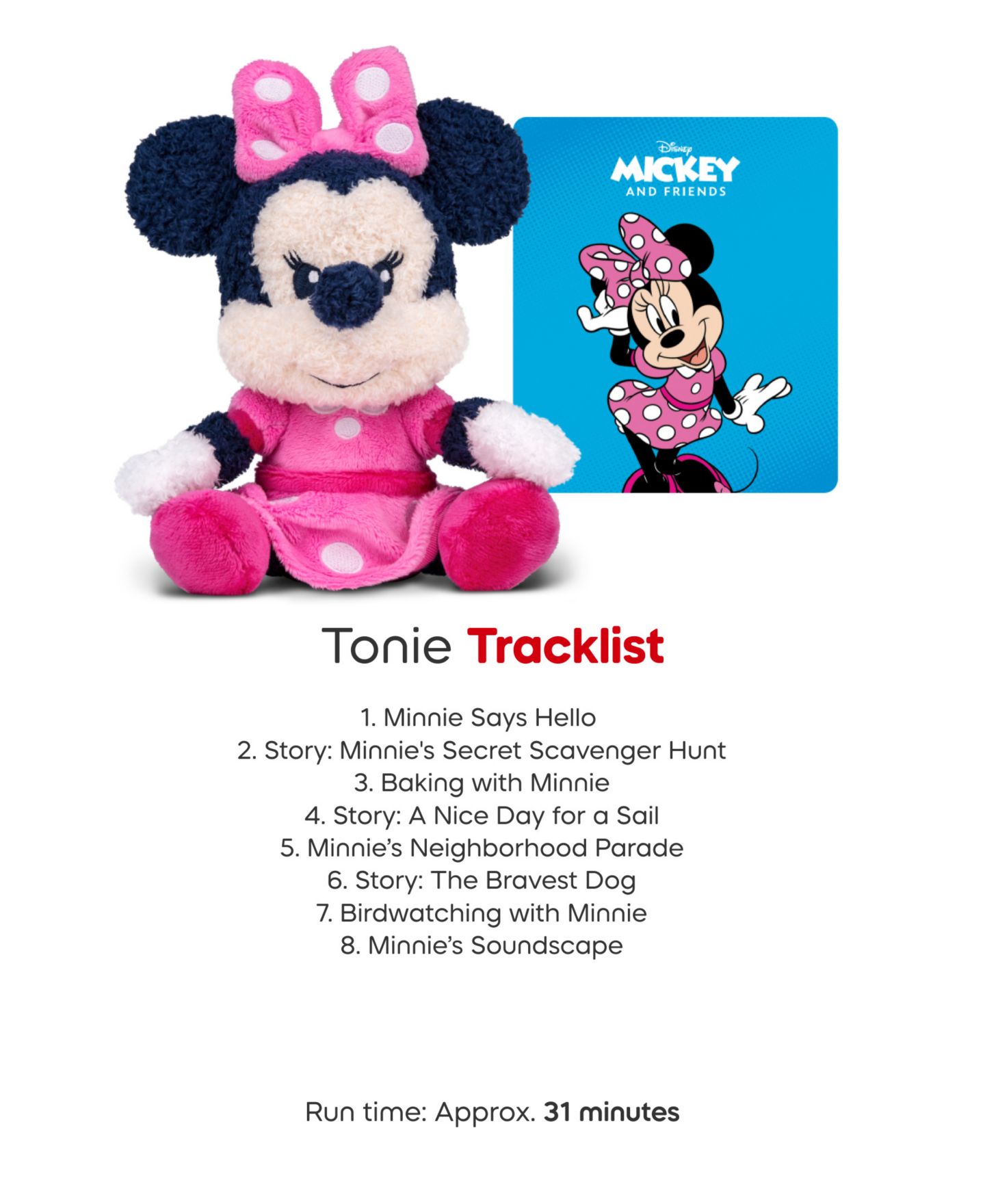 Детская мягкая игрушка Tonies Cuddle Disney Minnie Mouse 7" Plush — фото 6