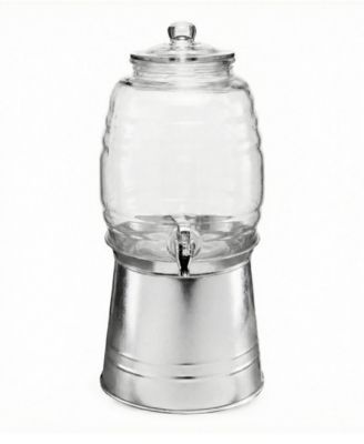 Oak Grove 2.5 Gallon Dispenser with Glass Lid and Galvanized Base