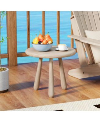 Outdoor 18 Inch Mahogany Wood Side Table with Thickened Top