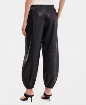 Women's Faux-Leather Balloon Pants