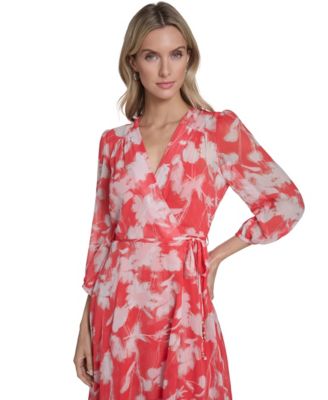 Women's 3/4-Sleeve V-Neck Midi Dress