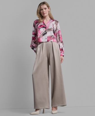 Women's Geometric Print Collared Shirt