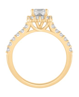 Certified Lab-Grown Diamond Halo Engagement Ring (1-1/2 ct. t.w.) in 14k Gold