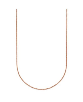 Solid 18k Rose Gold Italian Polished 1.1mm Cable Chain Necklace