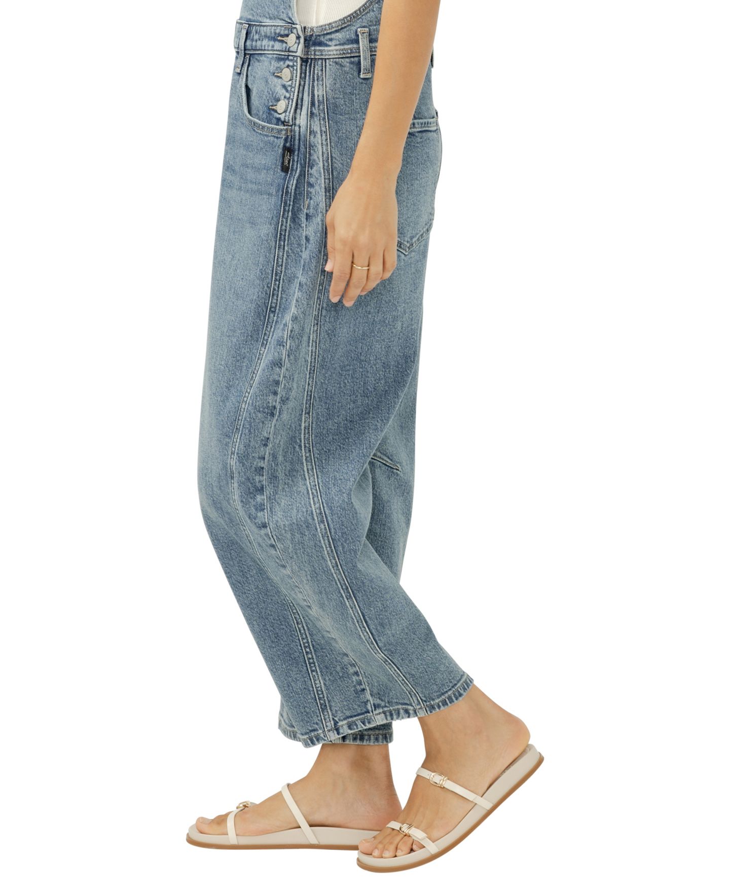 Женский комбинезон Silver Jeans Co. Denim Barrel-Leg Overalls, цвет: Miramar — фото 3