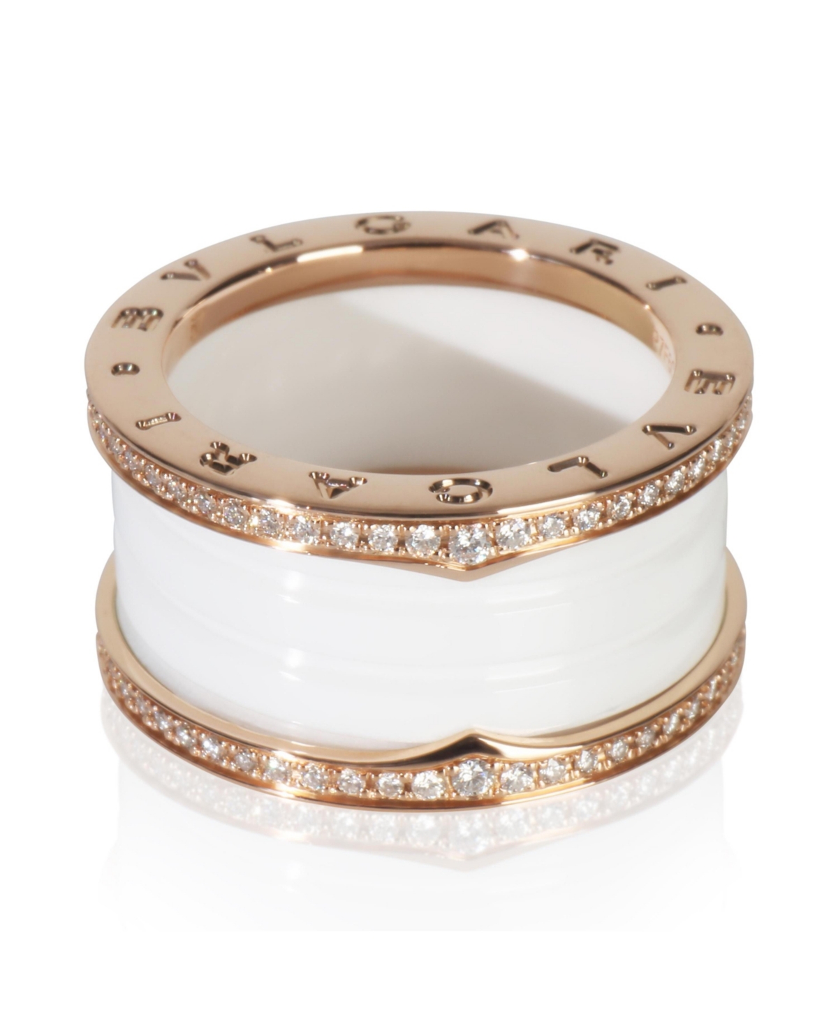 Bvlgari Rose Gold Diamond B.zero1 Ring