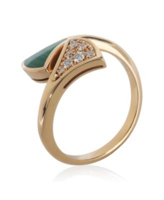 BVLGARI Gold Malachite and Diamond Diva's Dream Ring
