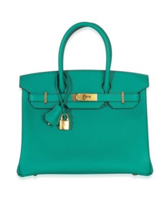 Pre-Owned HERMES Vert Jade Epsom Birkin 30 GHW