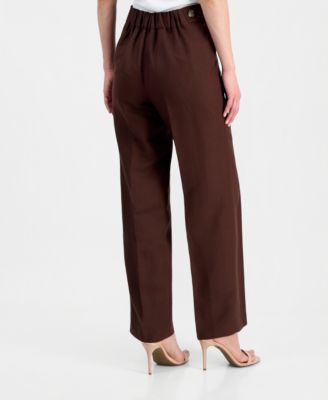 Brown High Waist Petite Pants | Macy's