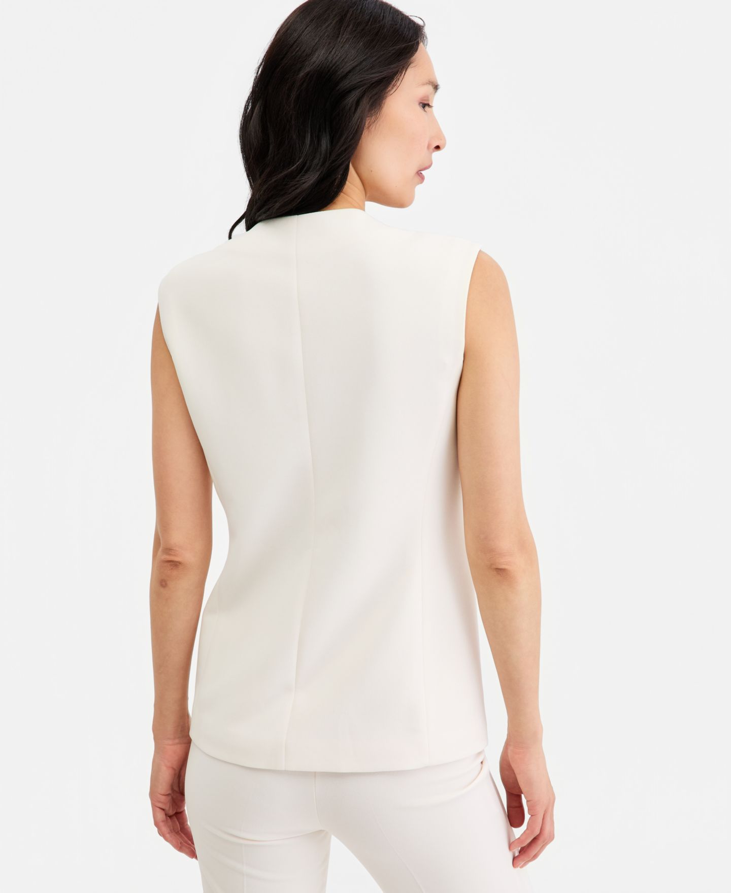 Женский жилет Anne Klein Four-Button Tailored Vest, цвет: Белый — фото 5