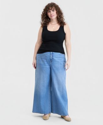 Trendy Plus Size Double Scoop-Neck Tank