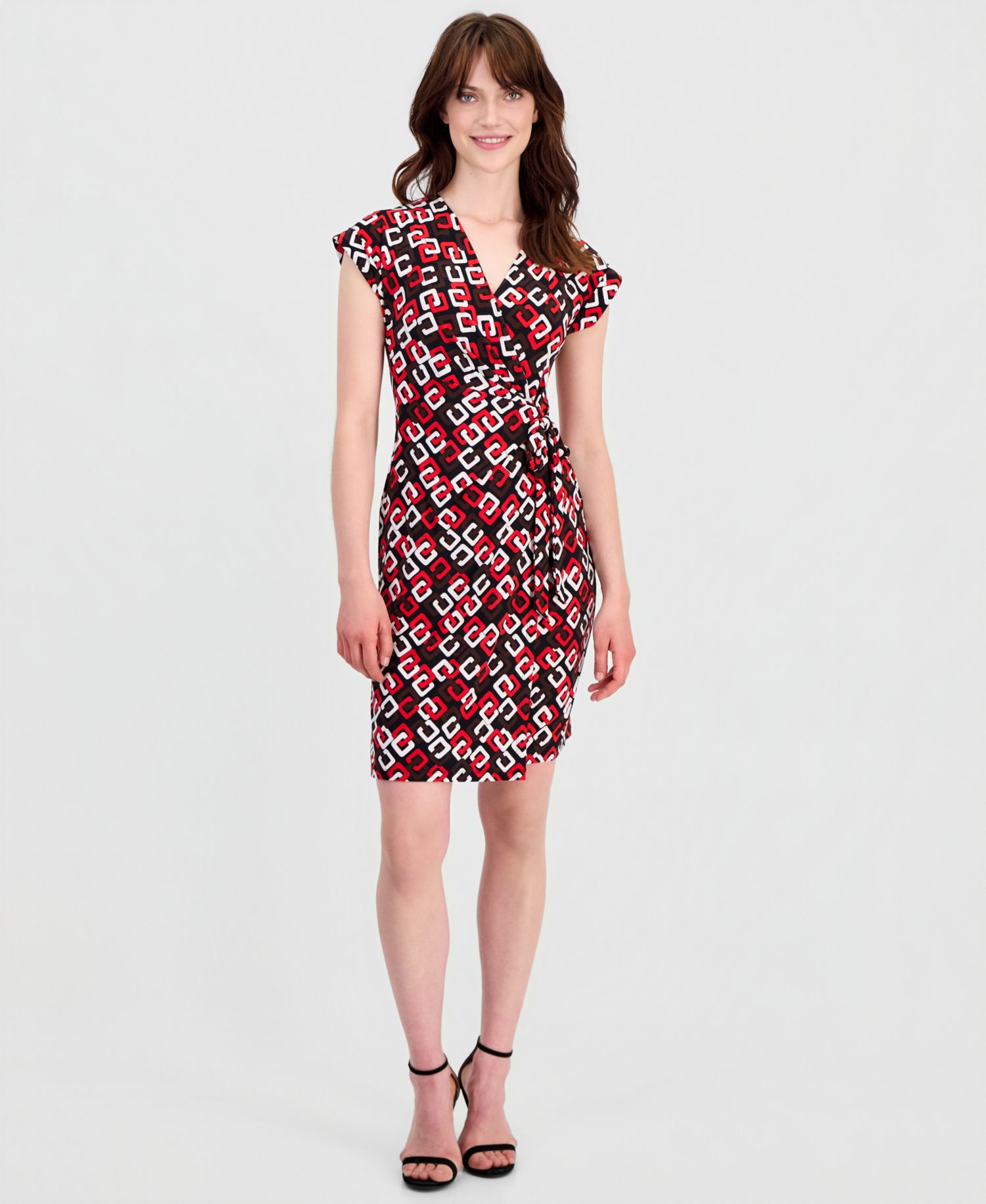 Women's V-Neck Side-Tie Cap-Sleeve Dress