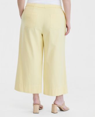 Trendy Plus Size Cropped Wide-Leg Pants